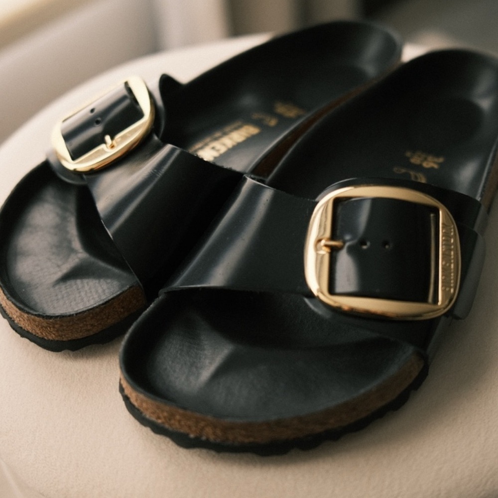 BIRKENSTOCK Madrid Big Buckle (Black Patent) Size 36